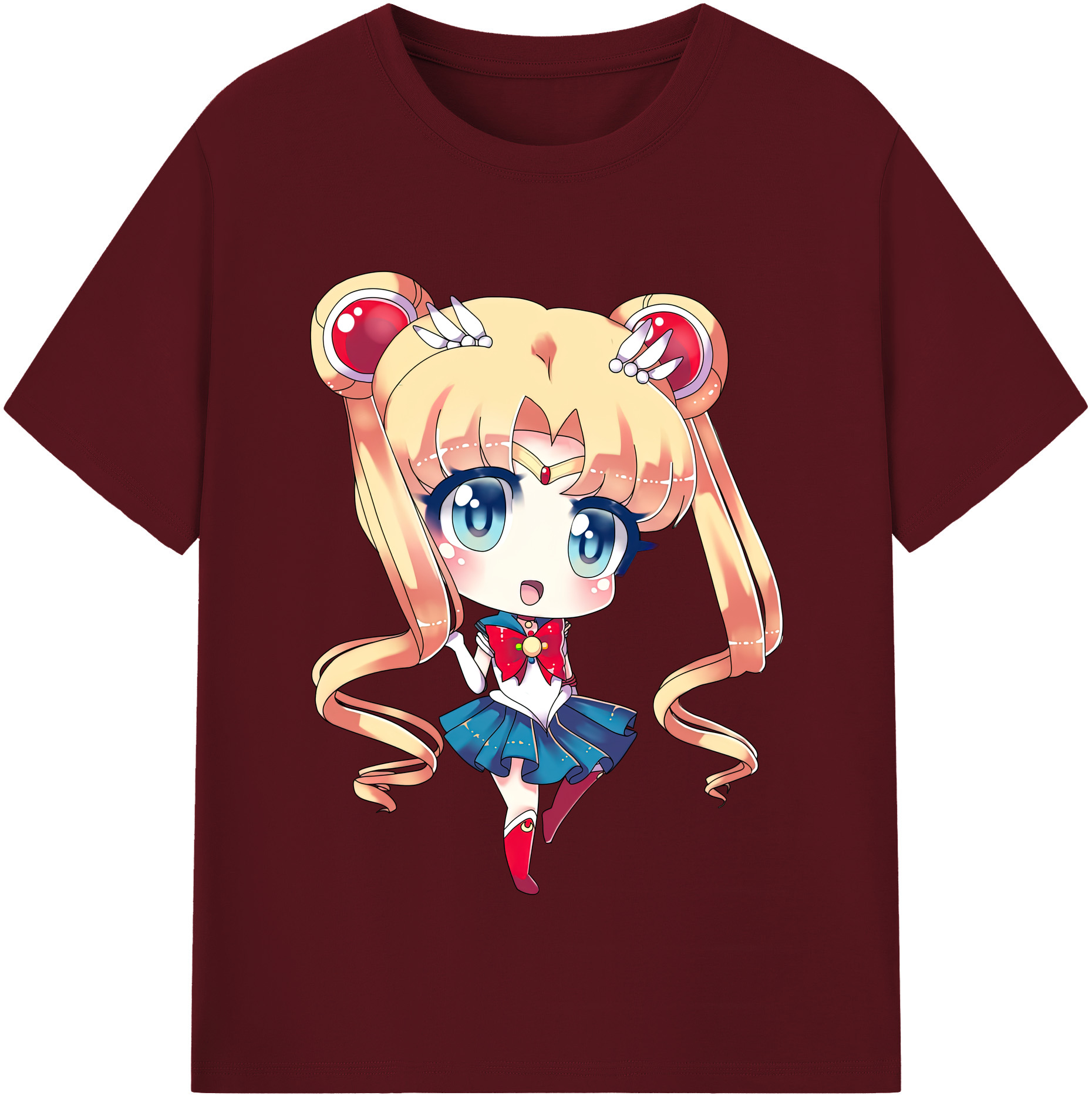 （画像用） 美少女戦士セーラームーン 月野 うさぎ つきの うさぎ Sailor Moon Tsukino Usagi 綿100％半袖Tシャツ（フロントプリント）